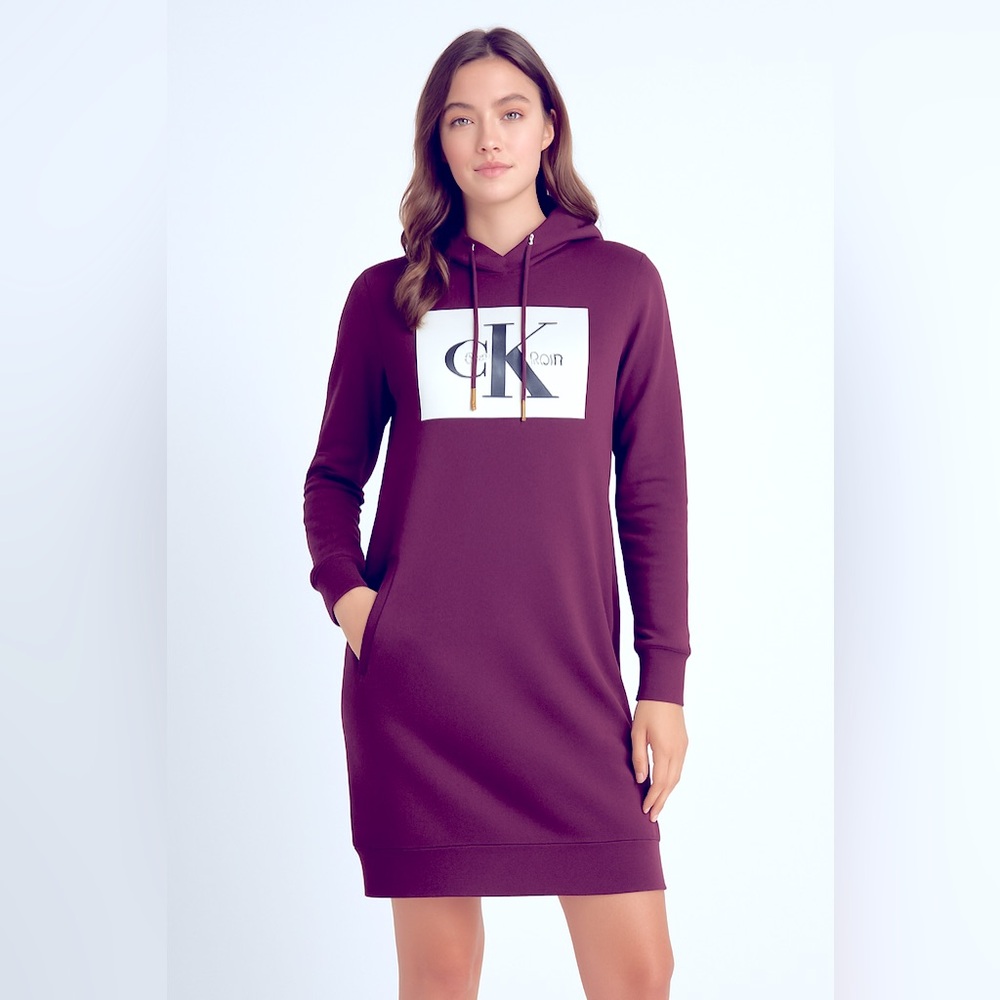 Calvin Klein Purple Hoodie Dress